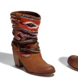 Steve Madden Tolteca Cognac Leather Boots Western Southwest Size 8.5